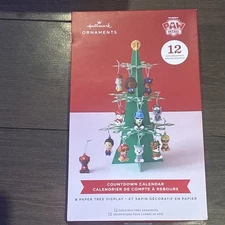 Hallmark Paw Patrol Countdown Calendar Miniature Christmas Tree 12 Ornaments New