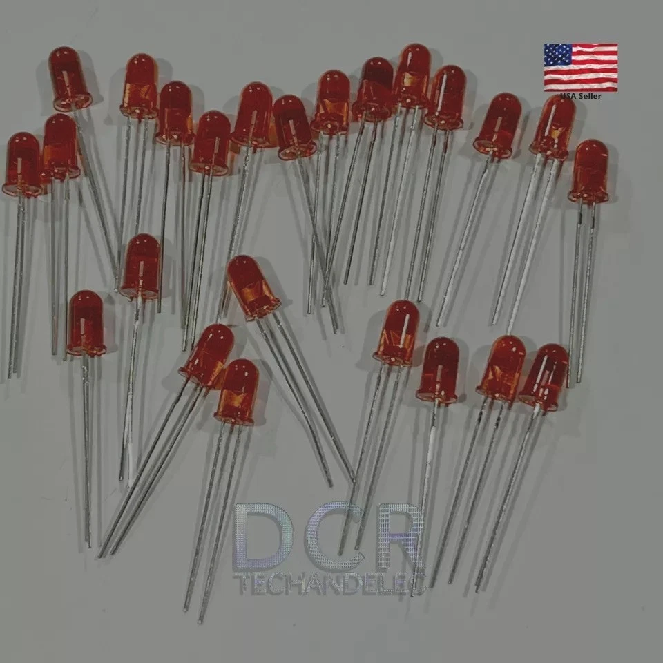 25 Pieces, 5 mm Red Through Hole LEDs - 1.9V Through-Hole - Image 3 of 3