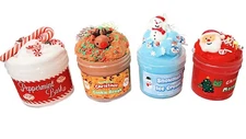 Christmas Mini Slime Bundle  4 Scented Slimes | Cloud Butter Icee Kids Gift