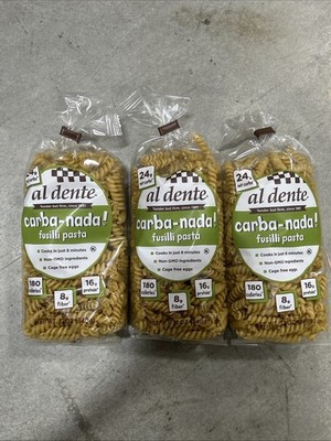 Al Dente Carba-nada Fusilli Pasta, 12 oz Bags, 3 Pack, All-Natural