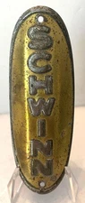 Schwinn Built BF GOODRICH bicycle HEAD BADGE tag Gold