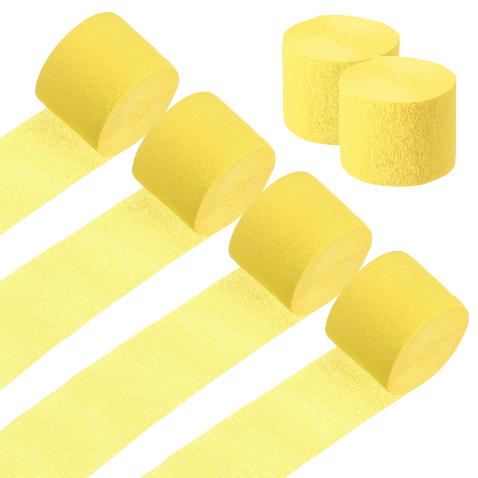 6-Roll Yellow Crepe Paper Streamers for Party Decorations