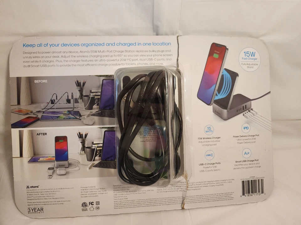 Estación de carga multipuerto Atomi 55W Foto 2 de 2