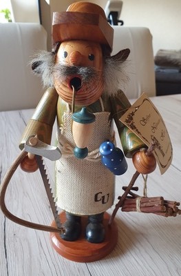 Räuchermännchen  Handarbeit ''Holzmacher'' Ch. Ulbricht  ca. 28 cm OVP Rarität