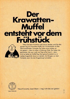 3w20767/ Alte Reklame von 1966   Deutsches Krawatten-Institut   KREFELD