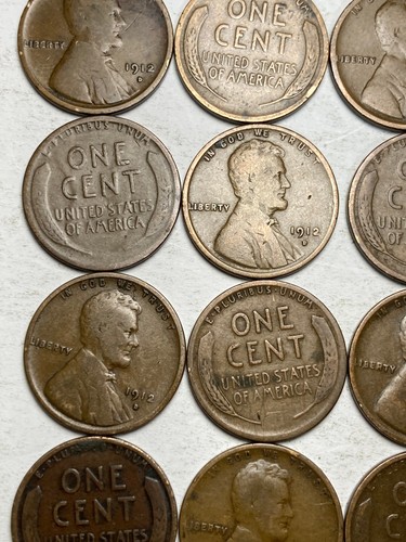 1912-D LINCOLN WHEAT CENT PENNY ROLL, 50 coins, "VERY GOOD" condition - Picture 5 of 10