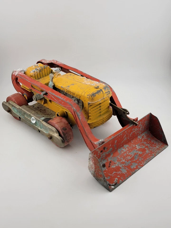 ESCAVADEIRA DE BRINQUEDO VINTAGE HUBLEY DIESEL VINTAGE FUNDIDO VERMELHO/LARANJA ENML - Imagem 3 de 4