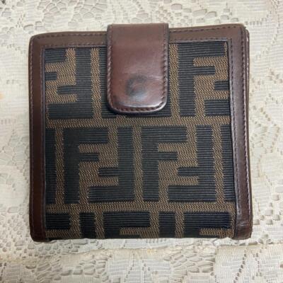 Authentic Fendi Zucca Pattern Trifold Compact Wallet ( 4.5inx4.5in