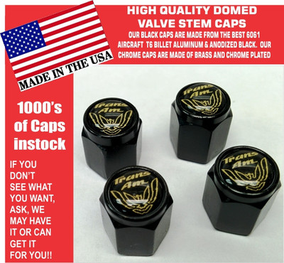 Billet Trans Am TransAm Formula Firebird Gold/Black Valve Stem Caps  Unique
