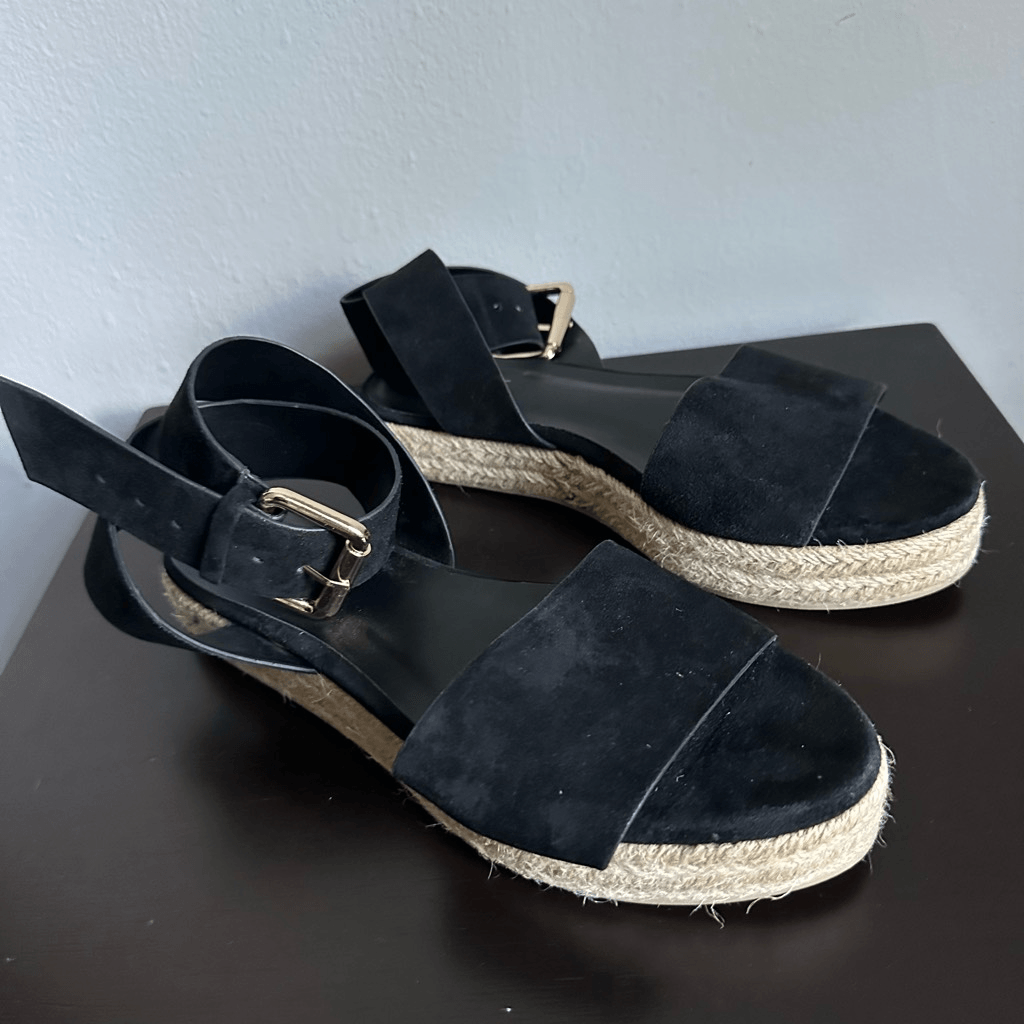 Escarpins Compensés 7 For All Mankind Taille 37.5 - Style Espadrille En Cuir, Imprimé Animal, Occasion En Bon état