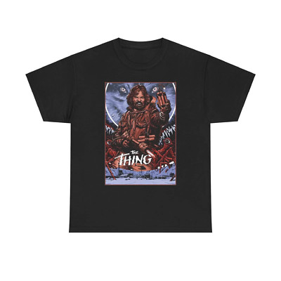 The Thing Movie Horror Unisex Black Cotton T Shirt Full Size S-5XL