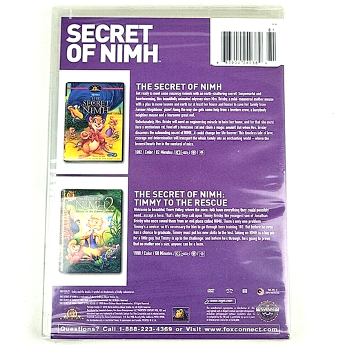 The Secret of Nimh 1 + 2 (Family DVD, 2011) Movies 2011 Double Feature ~ New - Picture 2 of 4