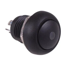 Black On-Off Latching 12mm Red LED Push Button Switch IP65 SPST