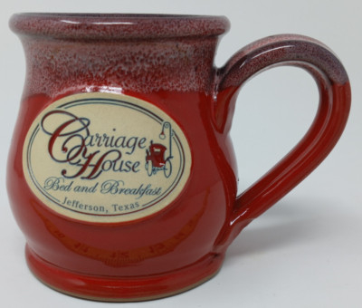 Deneen Pottery Drip Red Mug Carriage House BnB Jefferson Texas USA 2012