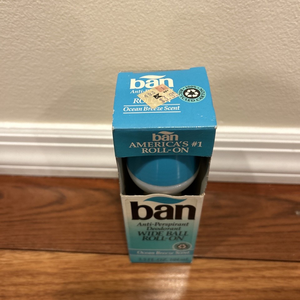 Vintage ban Wide Ball Roll On Antiperspirant Deodorant Ocean Breeze