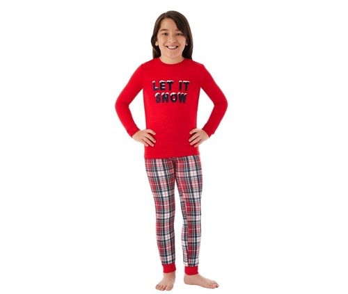 NEW Let It Snow Matching Family PJ Sleep Kid's Unisex Size 3T 2-Piece Pajama Set - Picture 8 of 13