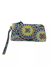Vera Bradley RFID Tech Wristlet Wallet Sunny Medallion Clear Touch Back