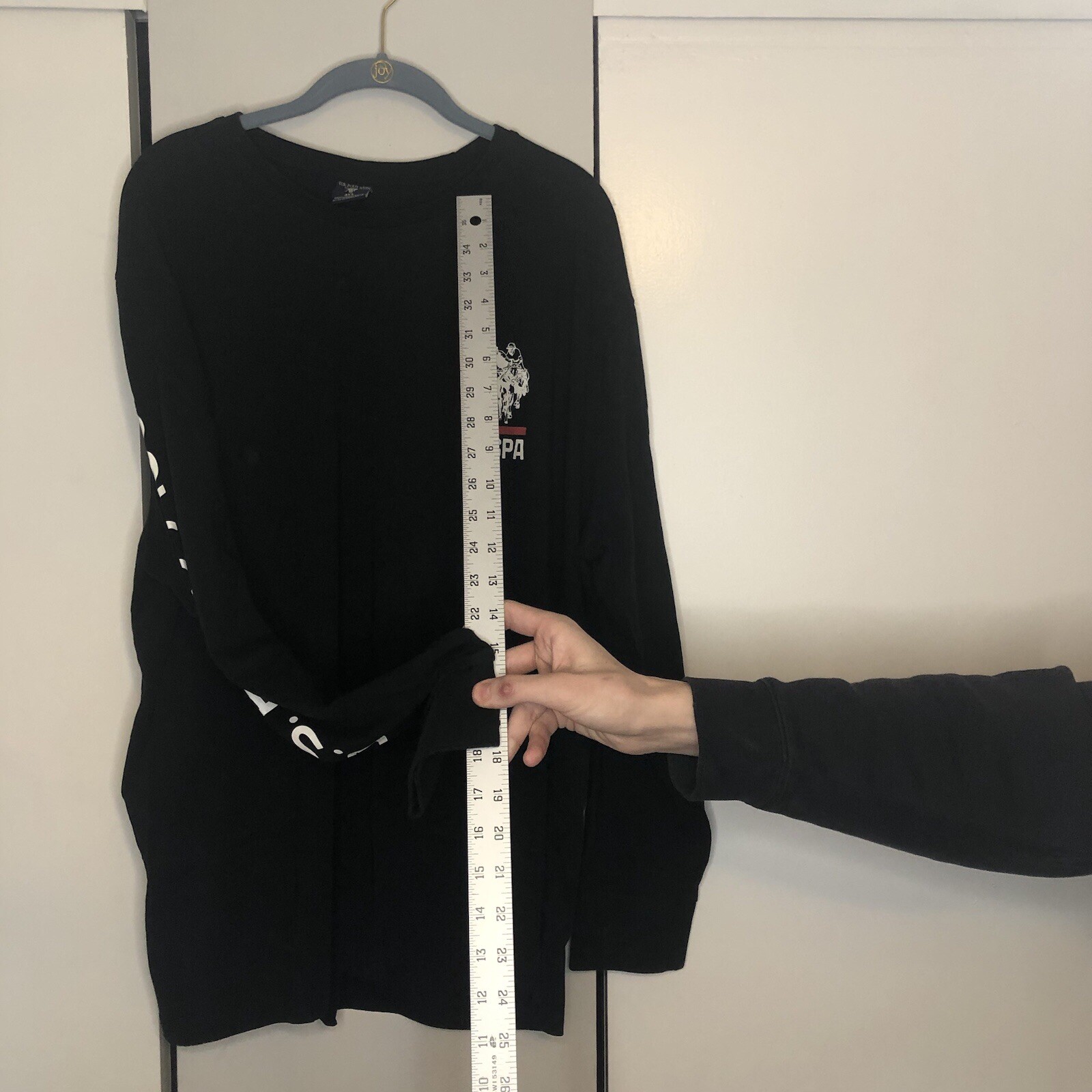 U.S. Polo Assn camicia uomo manica lunga taglia 3XL nera logo grande pony