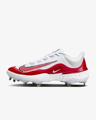 NWT Nike Alpha Huarache Elite 4 Low Metal Baseball Cleats White SZ 13 FD2745-105 Nike Alpha Huarache Elite 4 Low FD2745-100 White Black Metal  main image 2
