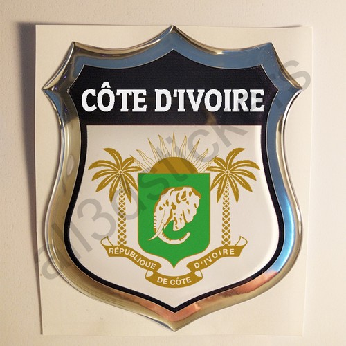 Autocollant Côte d'Ivoire Emblème Armoiries Blason Adhésif Côte d'Ivoire 3D Auto - 第 1/1 張圖片