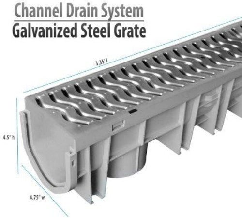 Eco-Friendly Trench Drain Set with Interlocking Design - Galvanized Steel Grates - Picture 6 of 6