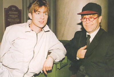 Damon Albarn (Blur) & Elton John, 1995 Brits - Miniature Poster/Book Clipping