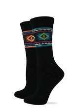Wrangler Ladies Novelty Stripe Aztec Pattern Casual Crew Socks 2 Pair Pack