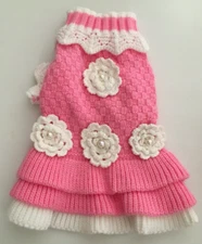 Joytale Pretty Pink Sweater for Pet Dog Size 2 Neck 9" Chest 13 " Animals