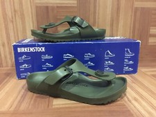 Vegan Birkenstock Gizeh T strap Sandals Kids Khaki Green Sz 32 30