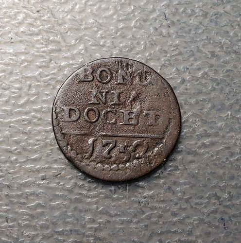 ESTADOS PAPALES PONTIFICIO VATICANO BENEDICTO XIV BOLONIA BOLOGNA QUATTRINO 1752 - Picture 2 of 2