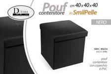 Panca Cubo Pieghevole INTIRILIFE 76x38x38 Cm – Seduta, Poggiapiedi E Contenitore Con Coperchio Imbottito, Tessuto Bianco