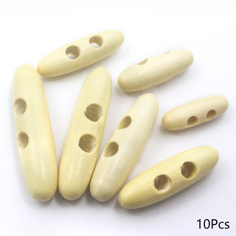 Wooden Toggle Duffle Buttons 2 Holes Sewing Knitwear Coat Craft 30/40/50/60mm1 - Image 3 of 4