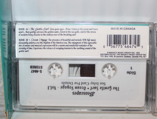 Seascapes Vol 1 The Gentle Surf & Ocean Voyage (1993 Cassette Tape) Soothing - Picture 3 of 4