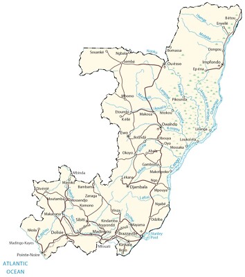 Congo Road Map GLOSSY POSTER PICTURE PHOTO PRINT BANNER 12408