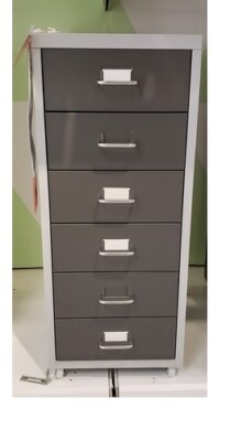 IKEA Helmer Metal 6 Drawer Home Office Filing Unit On Castors
