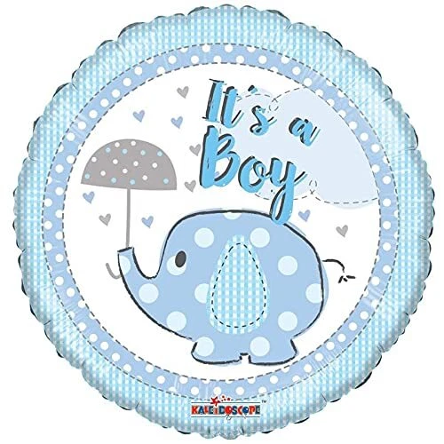 Ramo de globos con cabeza de cigüeña, elefante y bebé It's a Boy (5 globos Foto 3 de 4