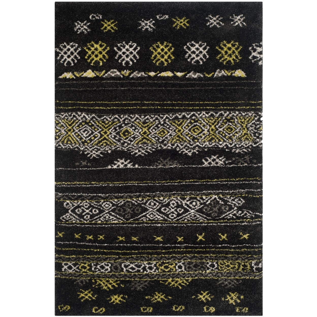 SAFAVIEH Tibetan Shag TBS547A Black / Green Rug eBay