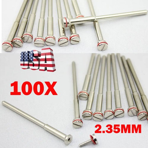 100x Dental Lab Polishing Shank Mandrel Drill Burs 2.35mm Rotary Tool