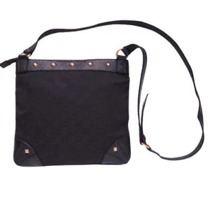 Sac bandoulière Gucci GG toile noire 120893 authentifié