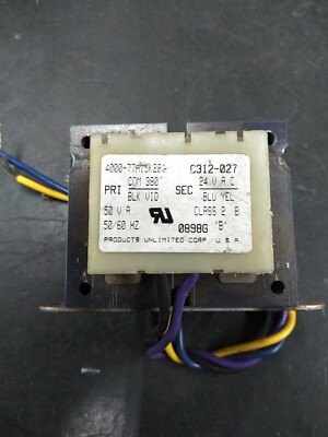 Products Unlimited Control Transformer Pri 380 VAC Sec 24 VAC .050kVA 50VA