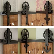 4-20FT Big Spoke Wheel Sliding Barn Door Hardware Kit For Single/Double Door