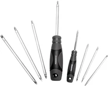 Precision & Standard Screwdriver Set 10-Piece 2 Handles 8 Common Bits