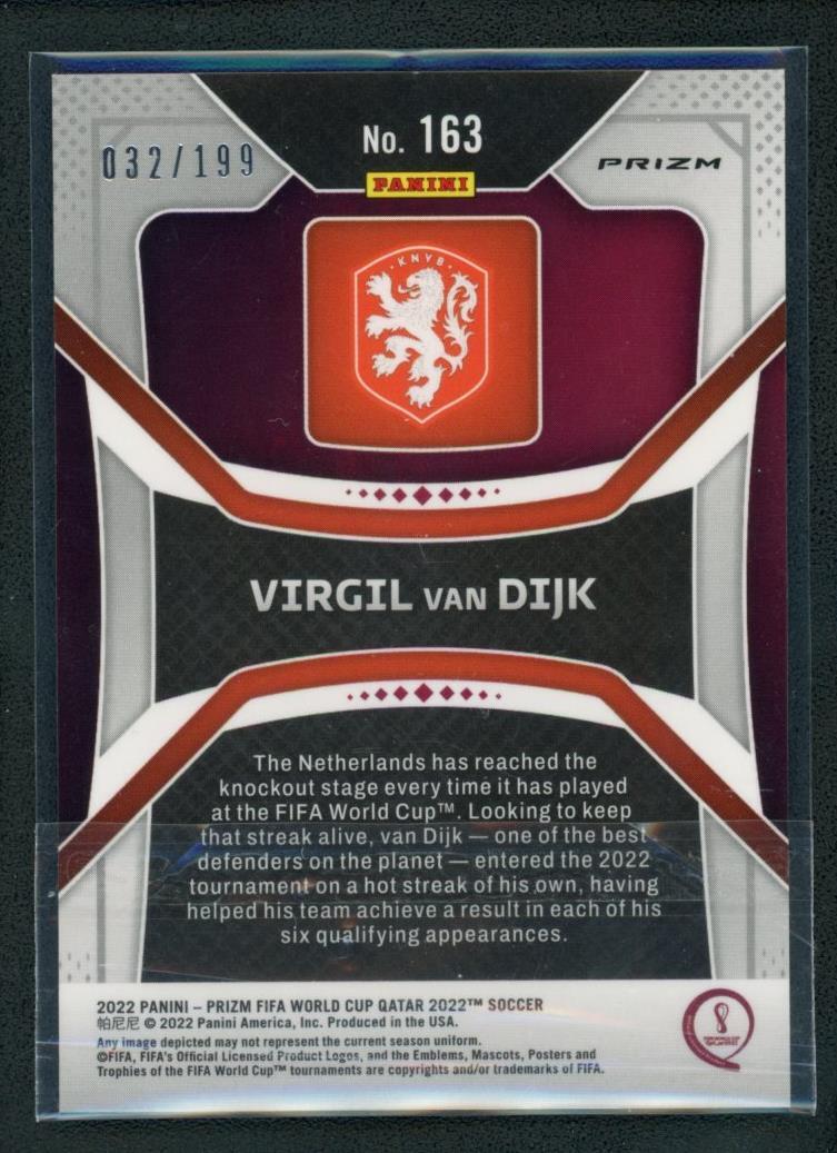2022 Panini Prizm World Cup Qatar - Virgil Van Dijk #163 Purple