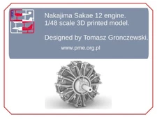 3D printed model 1/48 Nakajima Sakae 12 engine