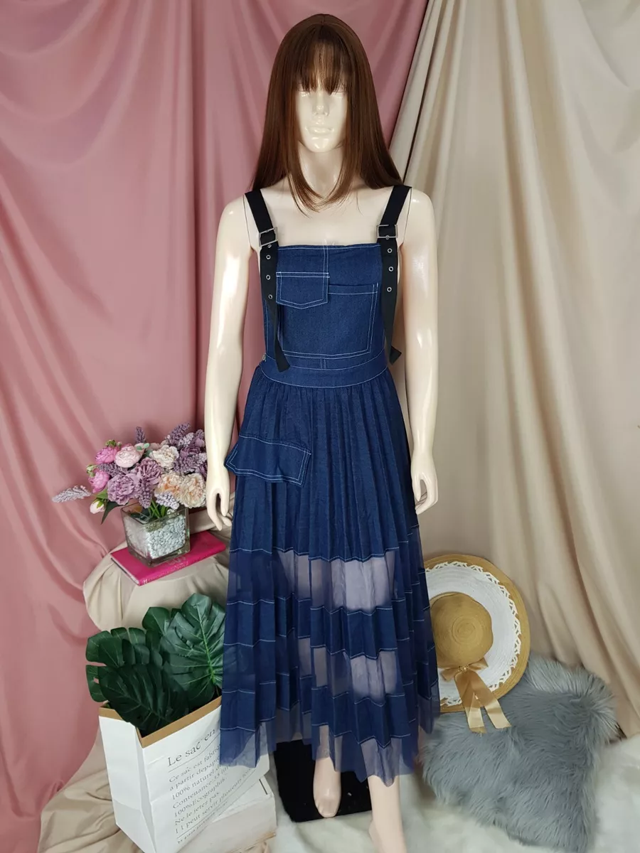 Pleated 2025 dungaree dress