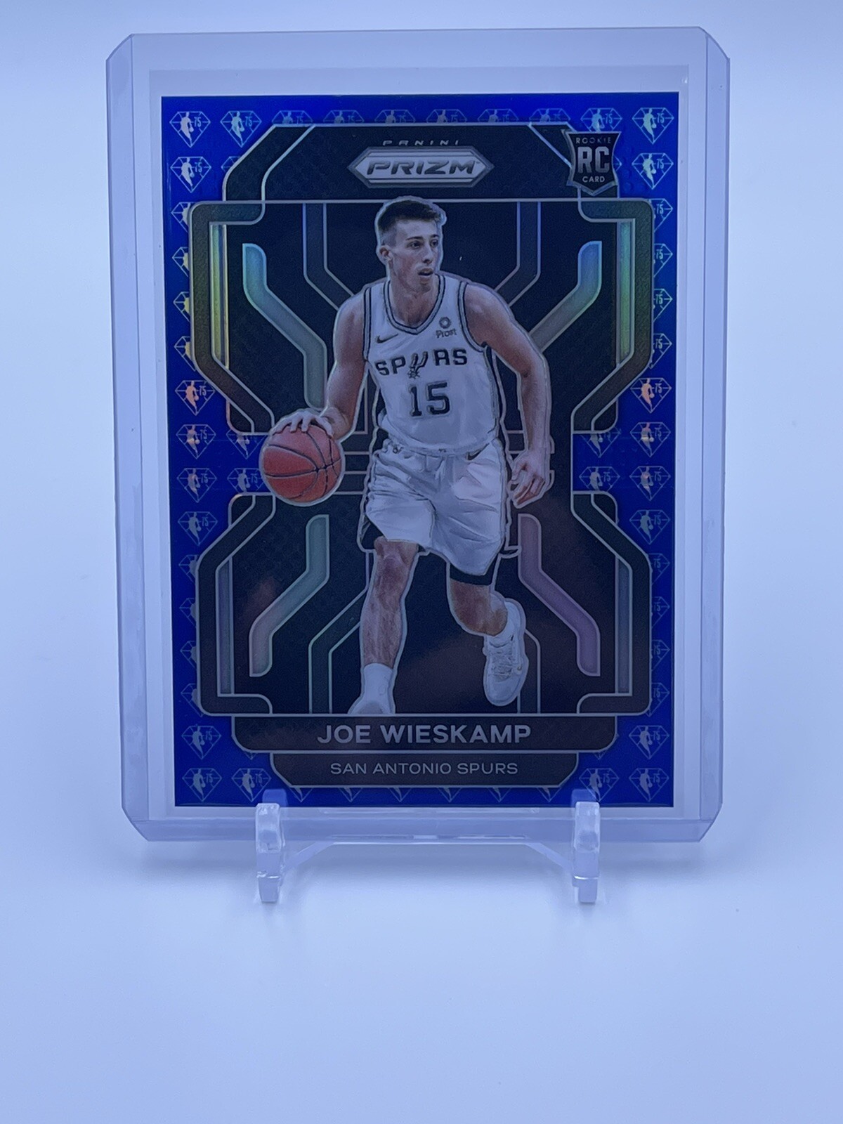 2021-22 Panini Prizm Joe Wieskamp 75th Anniversary Blue Prizm #322 Rookie RC SP