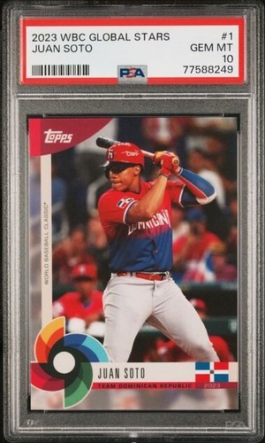 2023 WBC GlobAL Stars Juan Soto #1 PSA10 Dominican Republic Yankees Padres