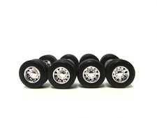 4 DCP 1/64 SCALE KENWORTH, PETERBILT, INTERNATIONAL, MACK CHROME WHEELS TIRES