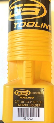 1/4" CAT40 PREMIUM END MILL HOLDER 2.5" PROJECTION SOWA GS TOOLING  #531002 - Afbeelding 11 van 11