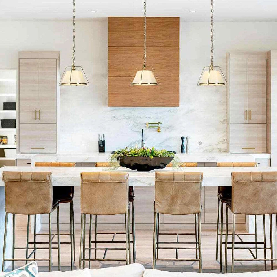 Uolfin Modern Copper Gold Pendant Light, 1-Light Brass Bowl Island Pendant Light - Image 2 of 4